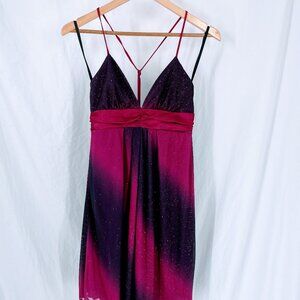 Vintage 1990s Y2K Halter Top String Mini Pink and Purple B-Wear Dress